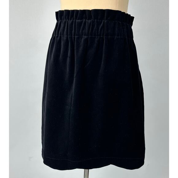 Lauren James Size Medium Black Velvet Mini Skirt Scalloped Hem Holiday Festive - Picture 4 of 8